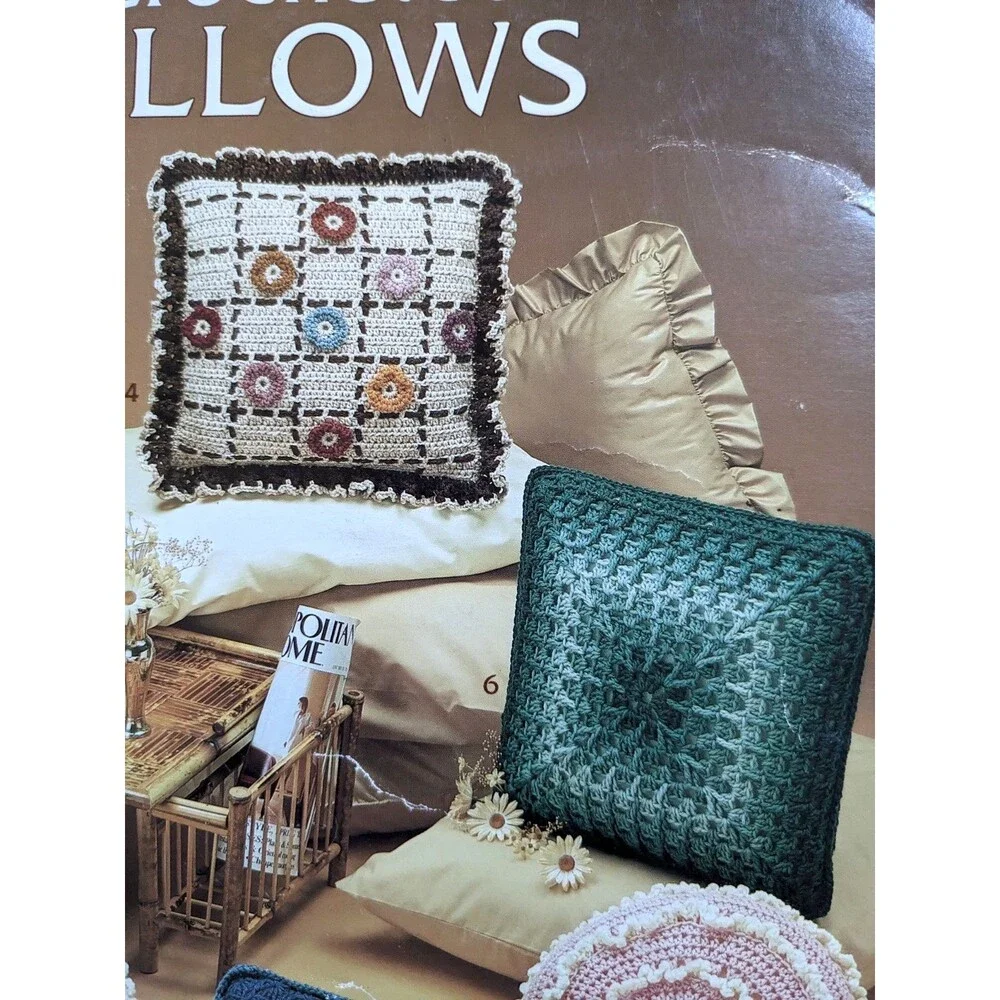 Vintage Leisure Arts Crocheted Pillows‎ Crochet Patterns Leaflet #282 6 Designs